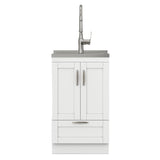 Reed - Deluxe Laundry Cabinet With Pull-Out Faucet And Stainless Steel Sink