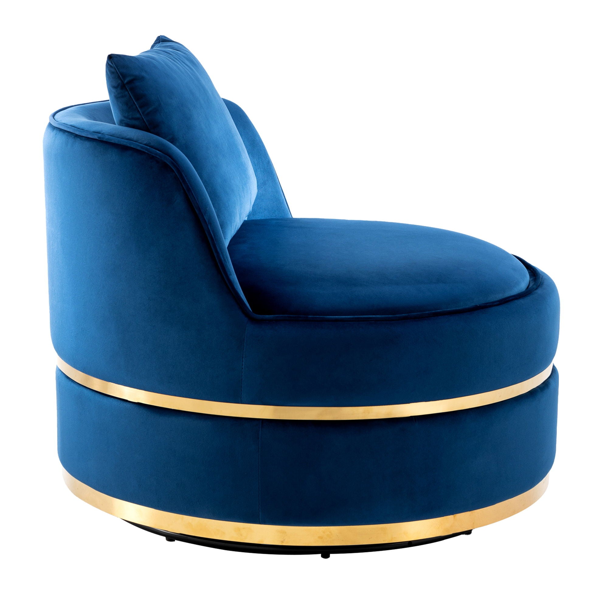 360° Swivel Accent Chair Velvet Modern Upholstered Barrel Chair Over-Sized Soft Chair With Seat Cushion For Living Room