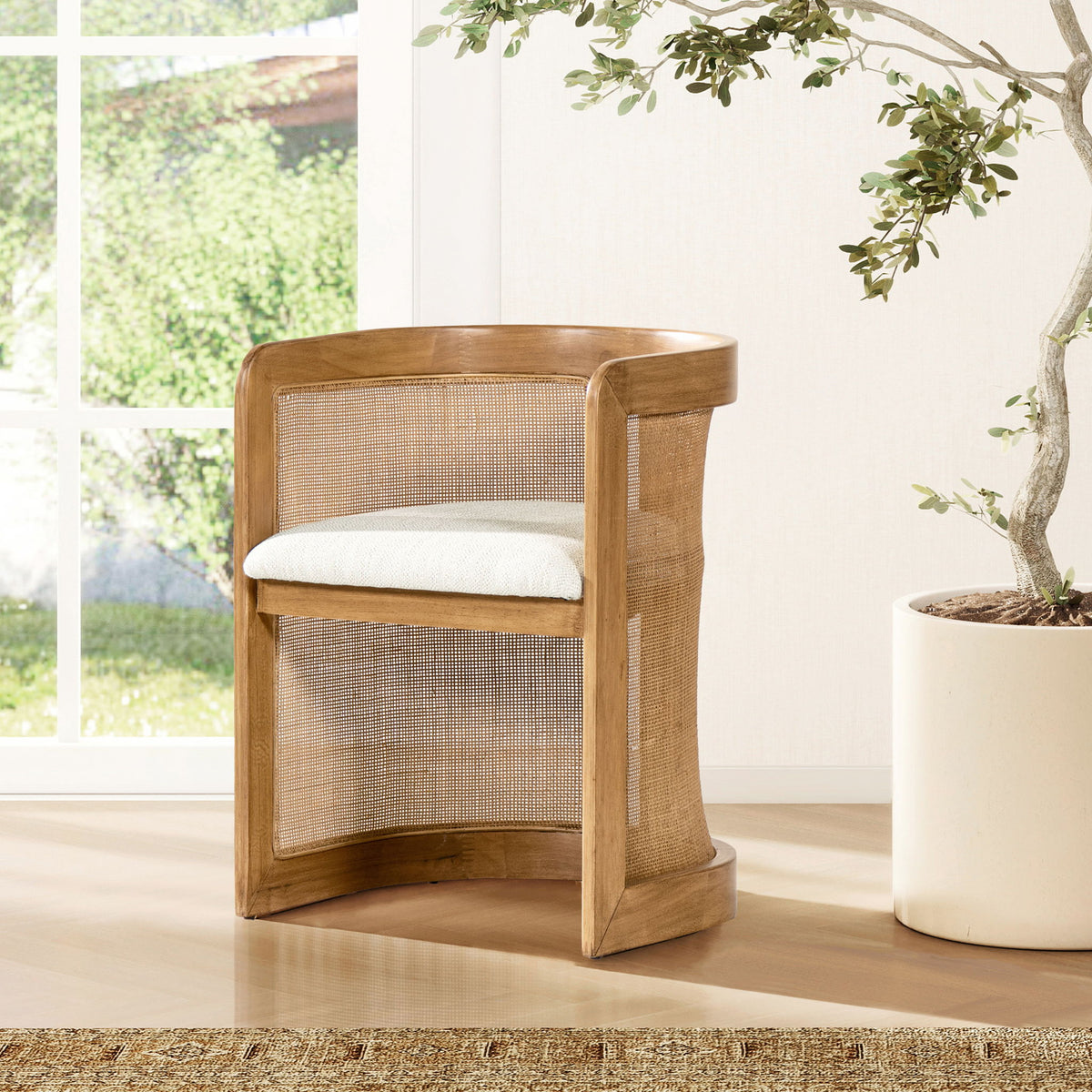 Lilith - Curved Upholstered Dining Chair, Stain Resistant High - White Pepper by Jennifer Taylor Home | Bel Furniture