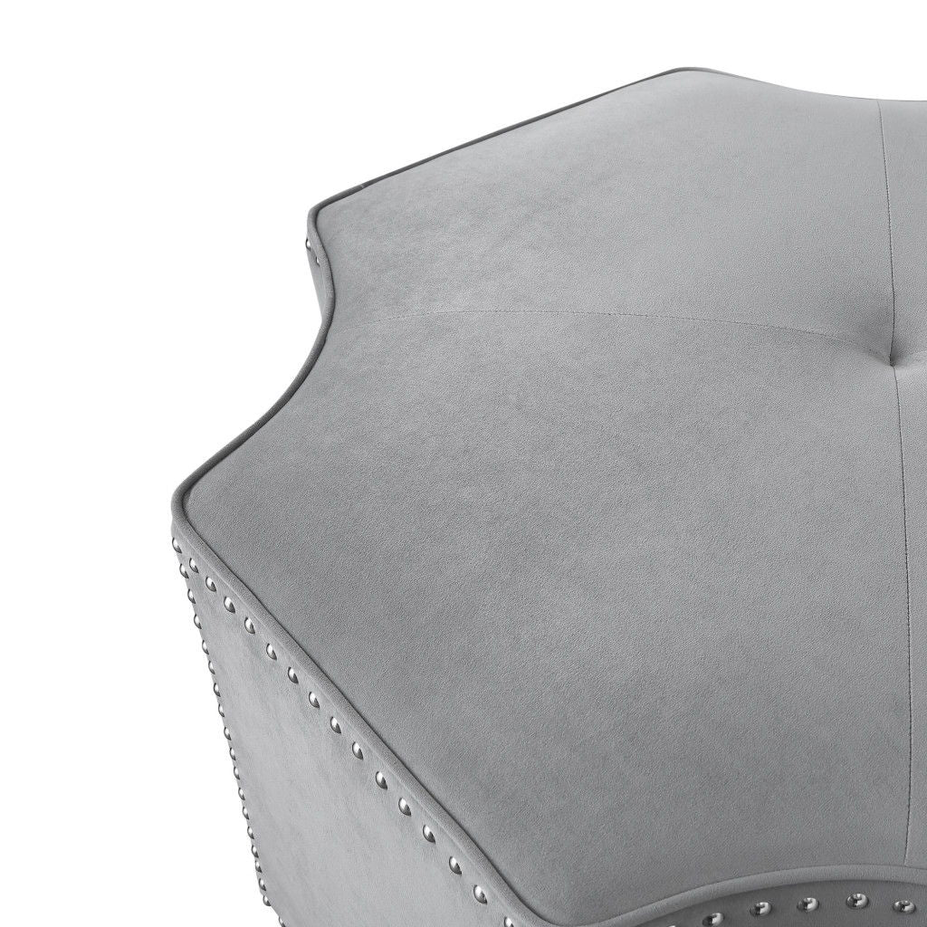 Linen Specialty Cocktail Ottoman - Gray