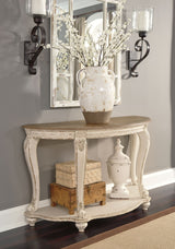 Realyn - Sofa Table - White / Brown