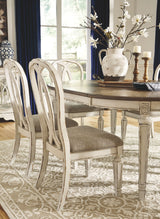 Realyn - Chipped White - Dining UPH Side Chair (Set of 2) - Ribbonback by Signature Design by Ashley® | Bel Furniture