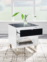 Gardoni - White / Black - Rectangular End Table by Signature Design by Ashley® | Bel Furniture