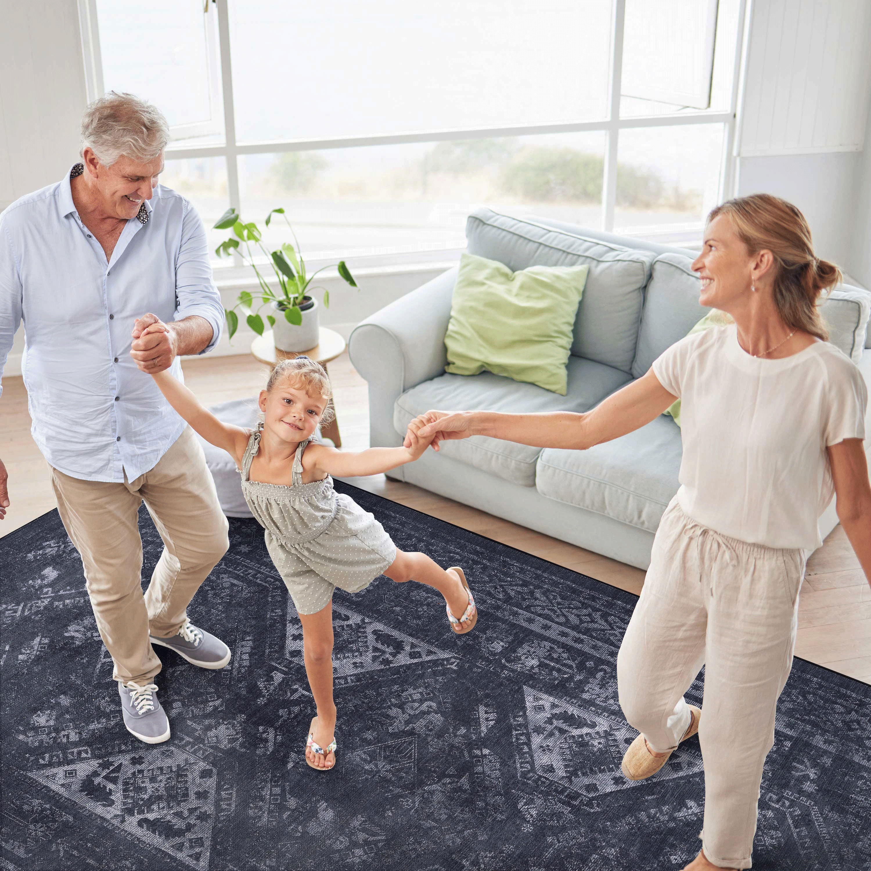 Area Rug, Washable Rug, Low-Pile, Non-Slip, Non-Shedding, Foldable, Kid & Pet Friendly Area Rugs For Living Room, Bedroom, Kitchen, Dining Room Rug, Perfect Gifts