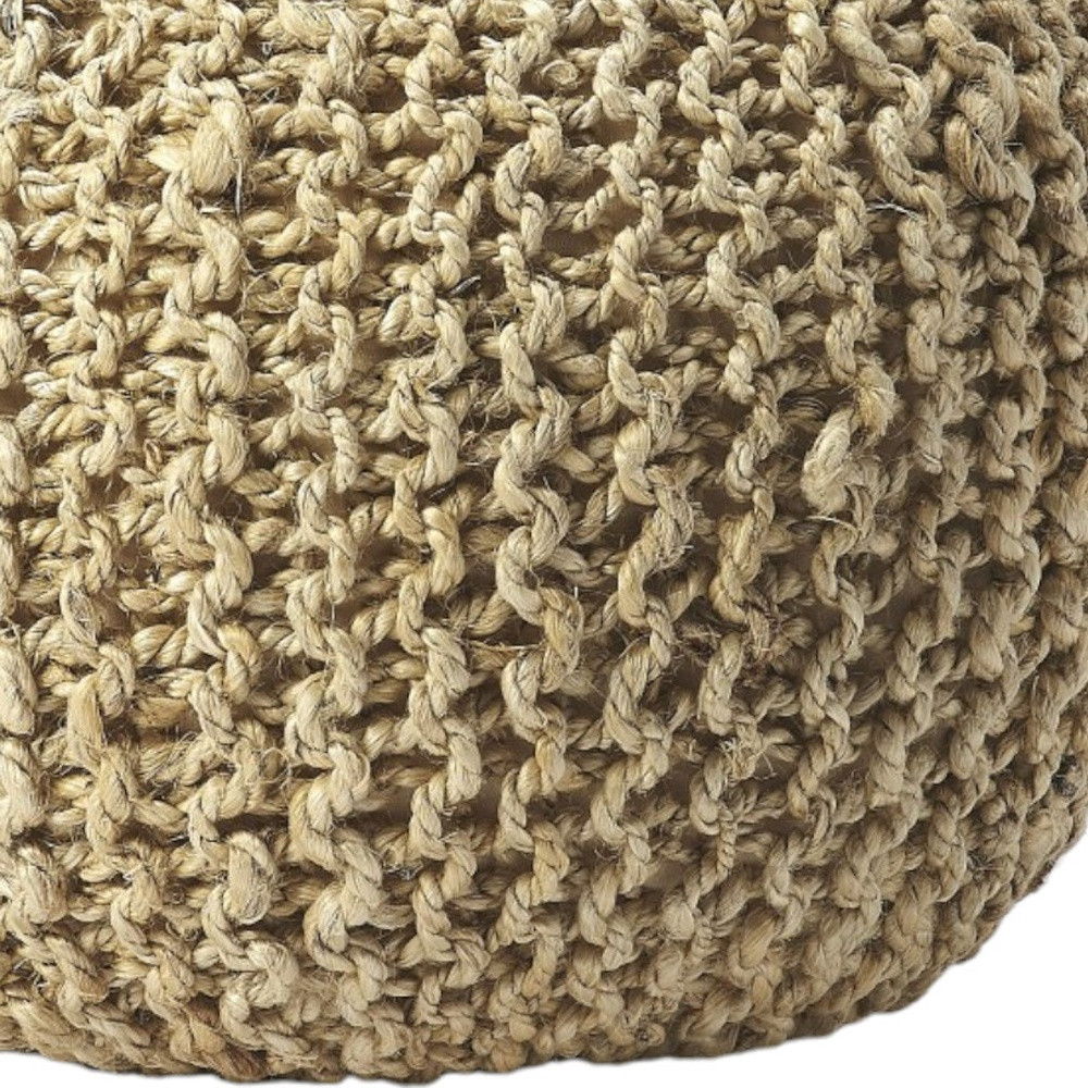 Jute Round Pouf Ottoman - Natural