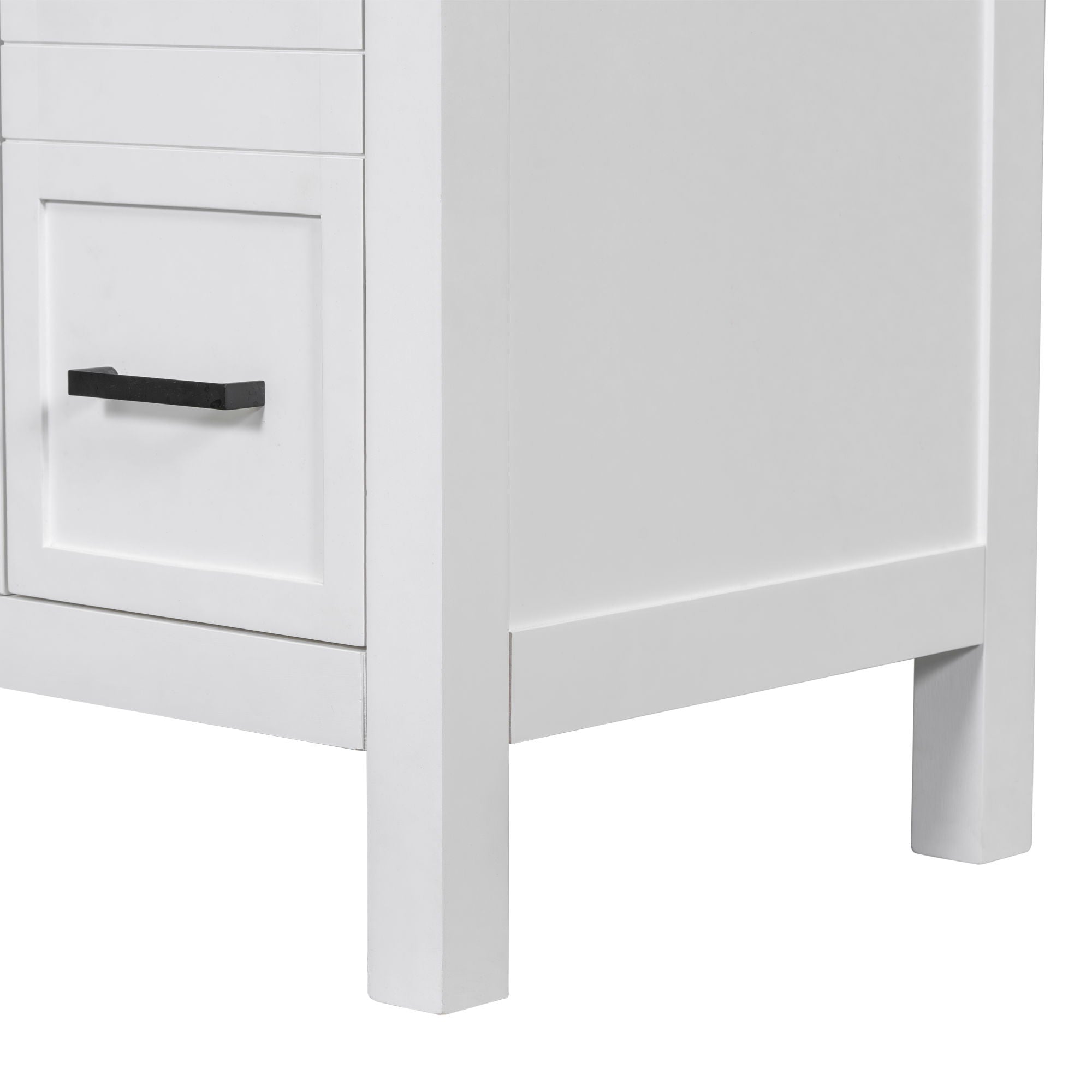 Bathroom Vanity Cabinet With Resin Integrated Sink 4 Drawers, 2 Doors - White