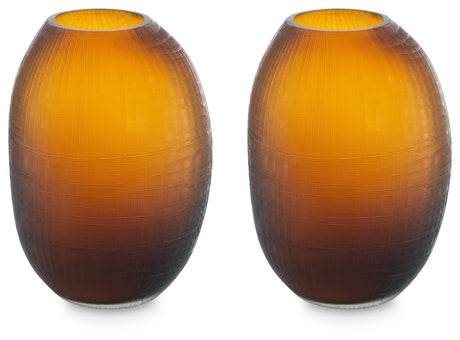 Embersen - Vase Dark Brown 8''W x 8''D x 11''H 2 Pieces by Signature Design by Ashley® | Bel Furniture