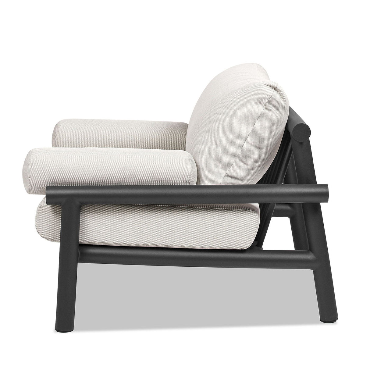 Zara - Dowel Frame Bolster Patio Deep Seating Armchair, Axroma Olefin - Wheat Beige by Jennifer Taylor Home | Bel Furniture