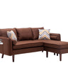 Mia - Sectional Sofa Chaise With USB Charger And Pillows Dark Brown by Lilola Home | Bel Furniture