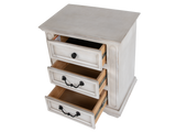 Magnolia White Rustic Farmhouse 3-Drawer Nightstand