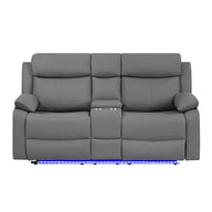 Blanche - Console Reclining Loveseat With LED Lights