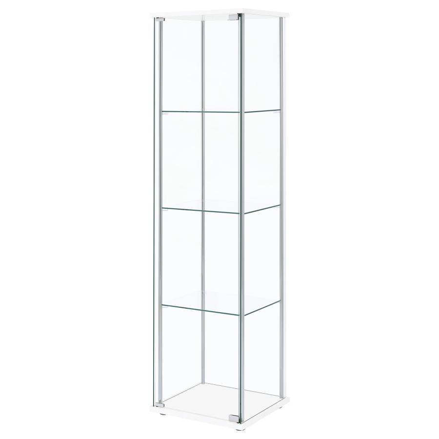 Bellatrix - 4-Shelf Clear Glass Curio Cabinet by CoasterEveryday | Bel Furniture