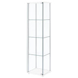 Bellatrix - 4-Shelf Clear Glass Curio Cabinet by CoasterEveryday | Bel Furniture