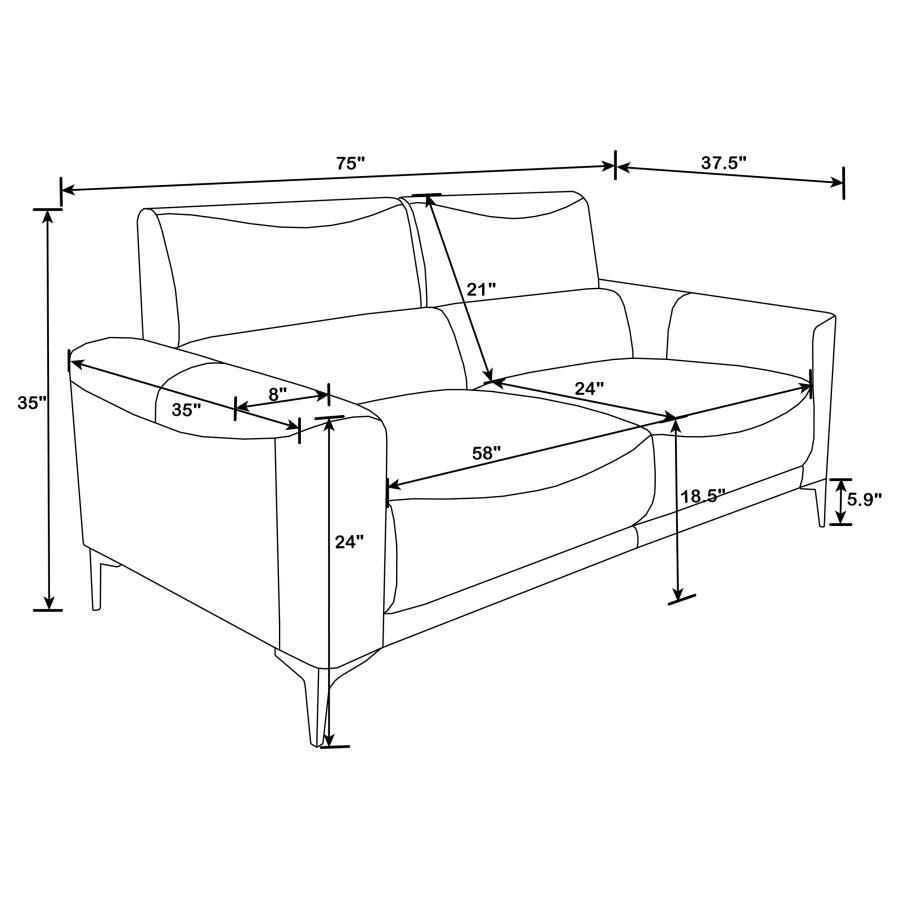 Glenmark - Upholstered Track Arm Sofa - Taupe