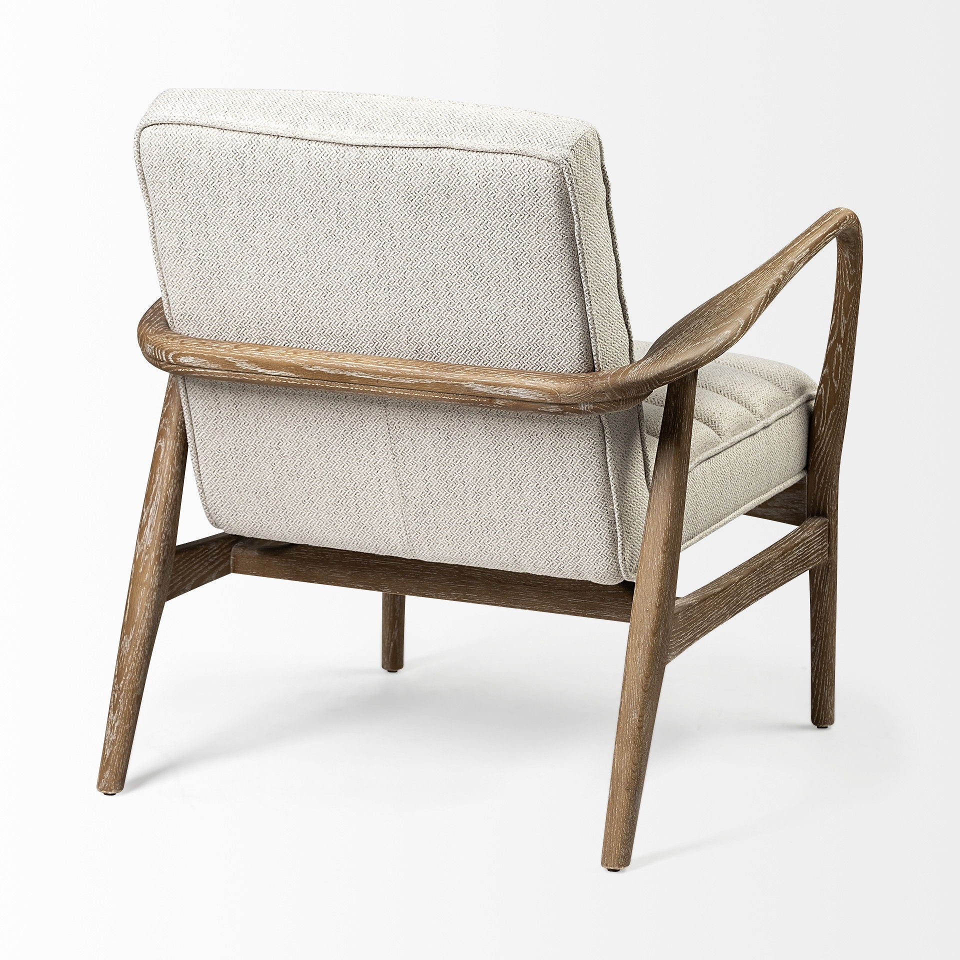 Fabric Lounge Chair - Cream / Brown