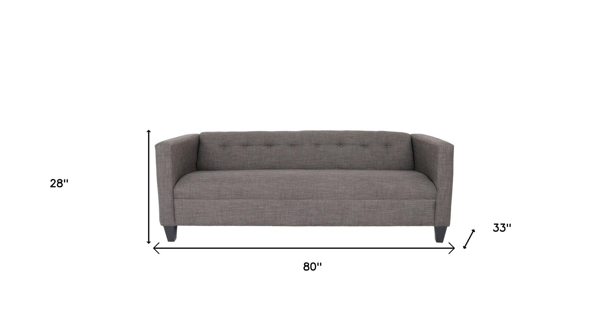 Polyester Sofa With Black Legs - Charcoal