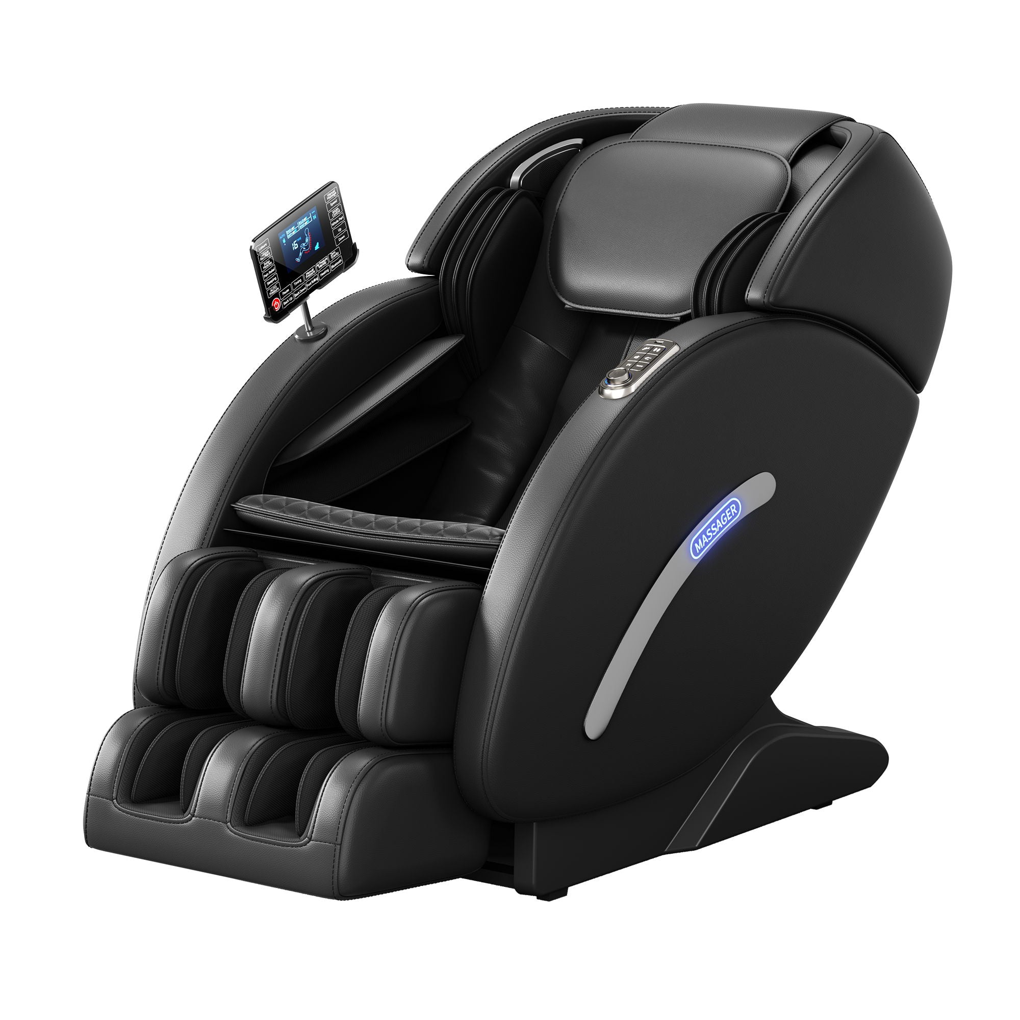 Full Body Massage Chair, Full Body Zero Gravity With 3D Massage Mechanism, 6 Auto Massage Mode, Waist And Calf Heater, Foot Roller, Bluetooth Speaker - Black