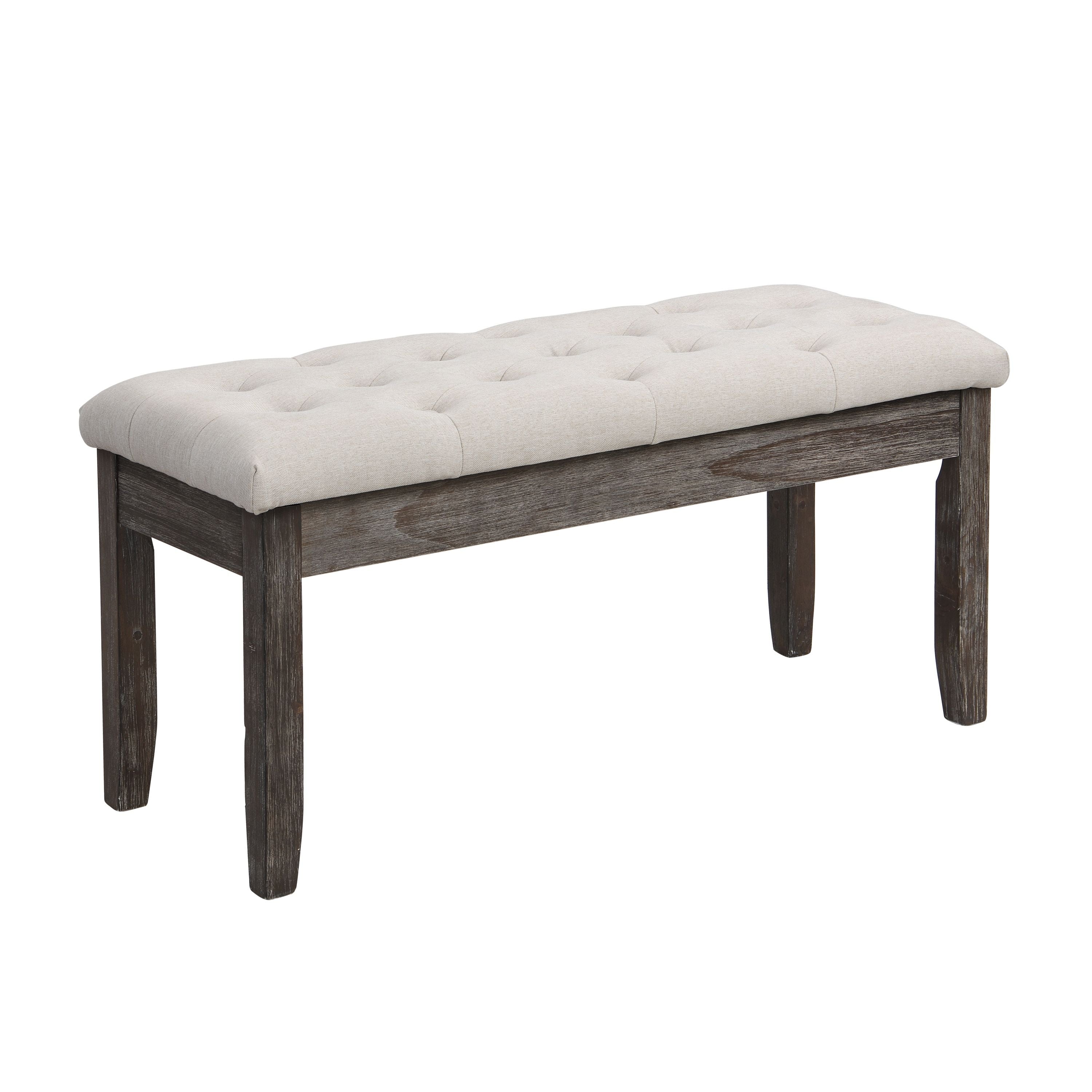 Button Tufted Upholstered Ding Bench, Entryway Shoe Bench - Beige