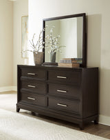 Neymorton - Dark Grayish Brown - Dresser And Mirror by Signature Design by Ashley® | Bel Furniture