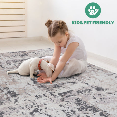 Payas - 8' X 10' Abstract Area Rug - Cream / Brown - view 5