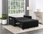 Maeve - Convertible Sleeper Loveseat With Tufting and Side Pocket - Black