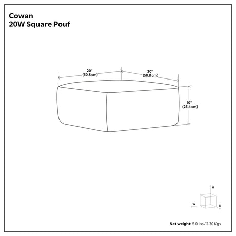 Cowan - Handcrafted Square Pouf - view 5