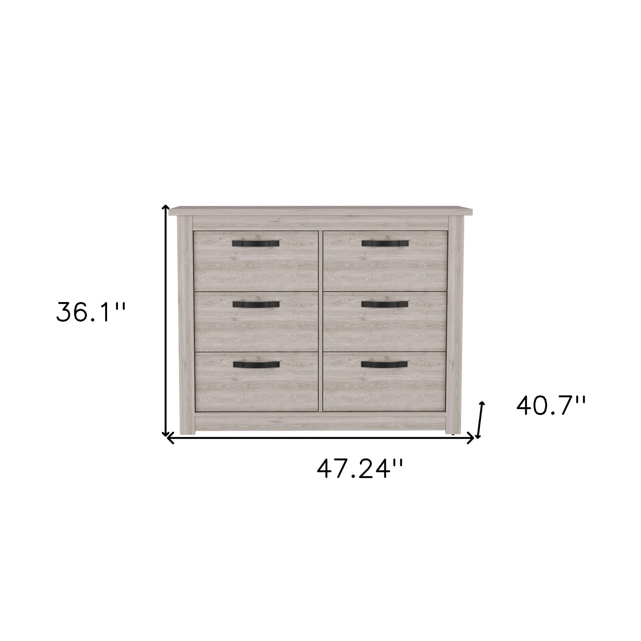 Six Drawer Dresser - Oak