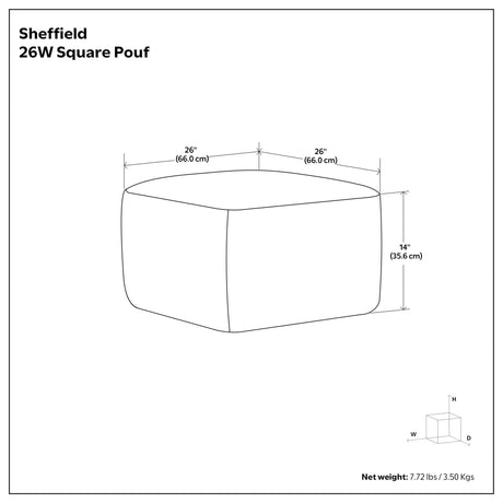 Sheffield - Handcrafted Square Pouf - view 12