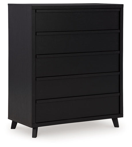 Danziar - Black - Five Drawer Wide Chest by Signature Design by Ashley® | Bel Furniture