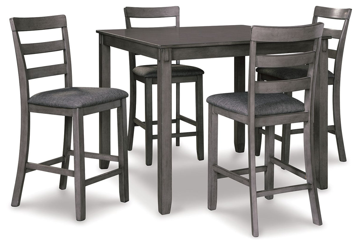 Bridson - Gray - Square Counter TBL Set (Set of 5) by | BEL Furniture
