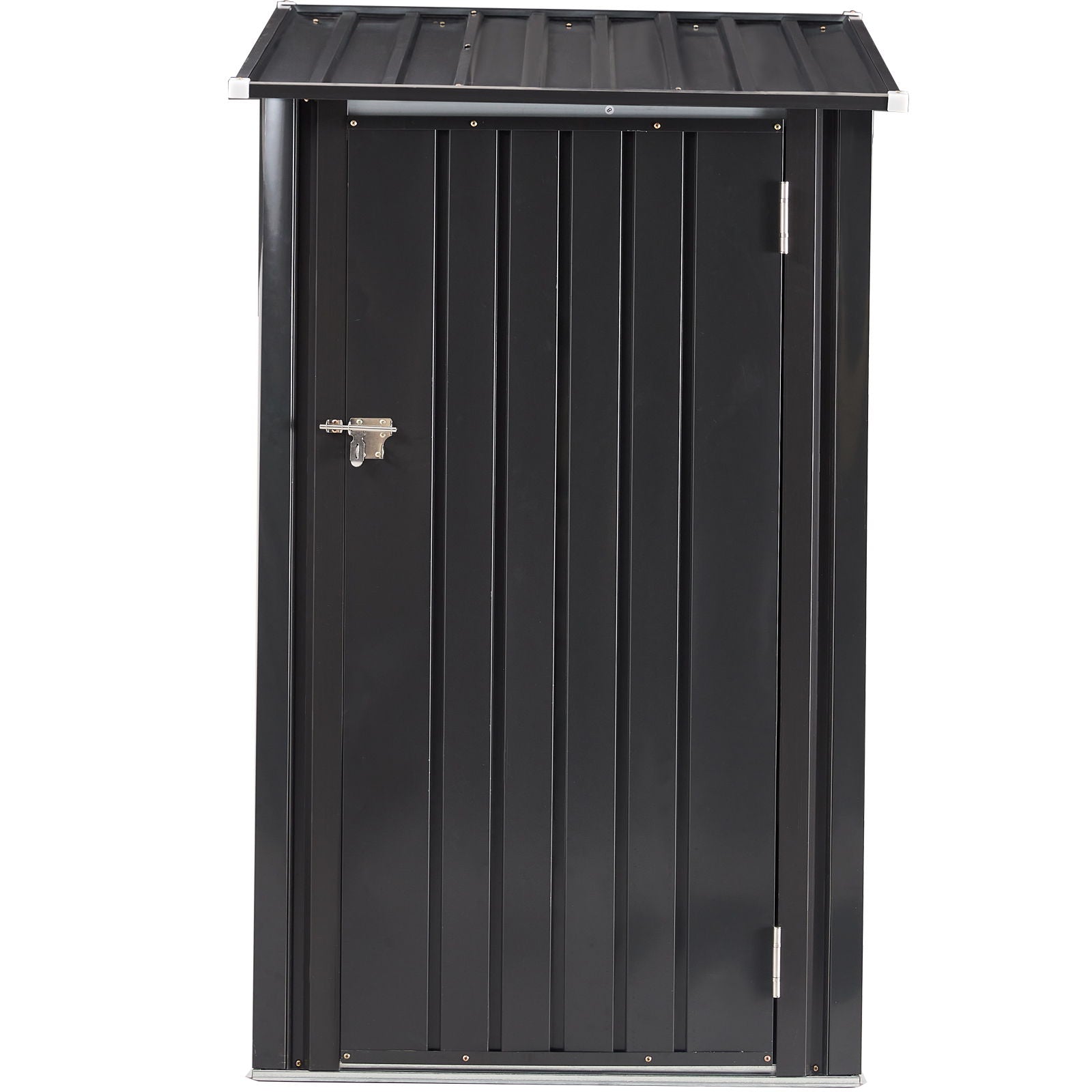 Outdoor Storage Shed, Metal Steel Garden Shed With Single Lockable Door, Small Shed Outdoor Steel Utility Tool Shed For Backyard Patio Garden Lawn - Black