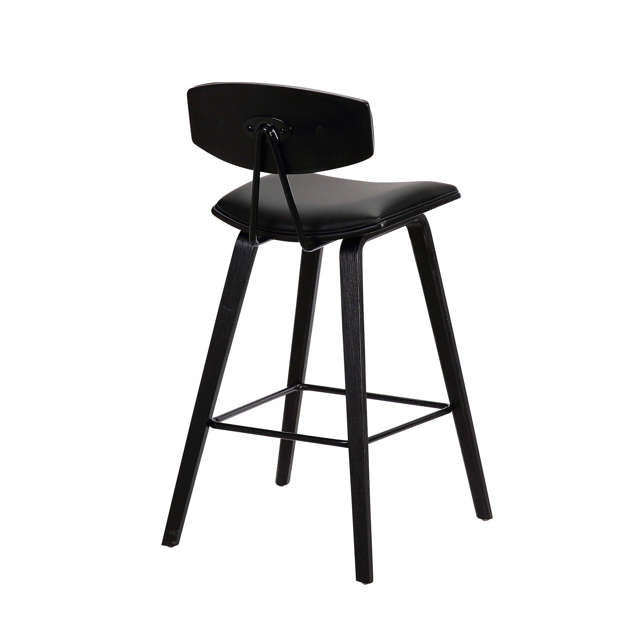 Iron Low Back Counter Height Bar Chair - Black