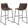 Michelle - Upholstered Armless Chair (Set of 2) Dark Brown 18"W x 20"D x 39.5"H by CoasterEveryday | Bel Furniture