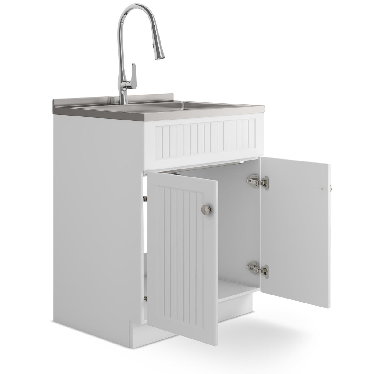 Beckham - Laundry Cabinet & Faucet And Stainless Steel Sink by Simpli-Home | Bel Furniture