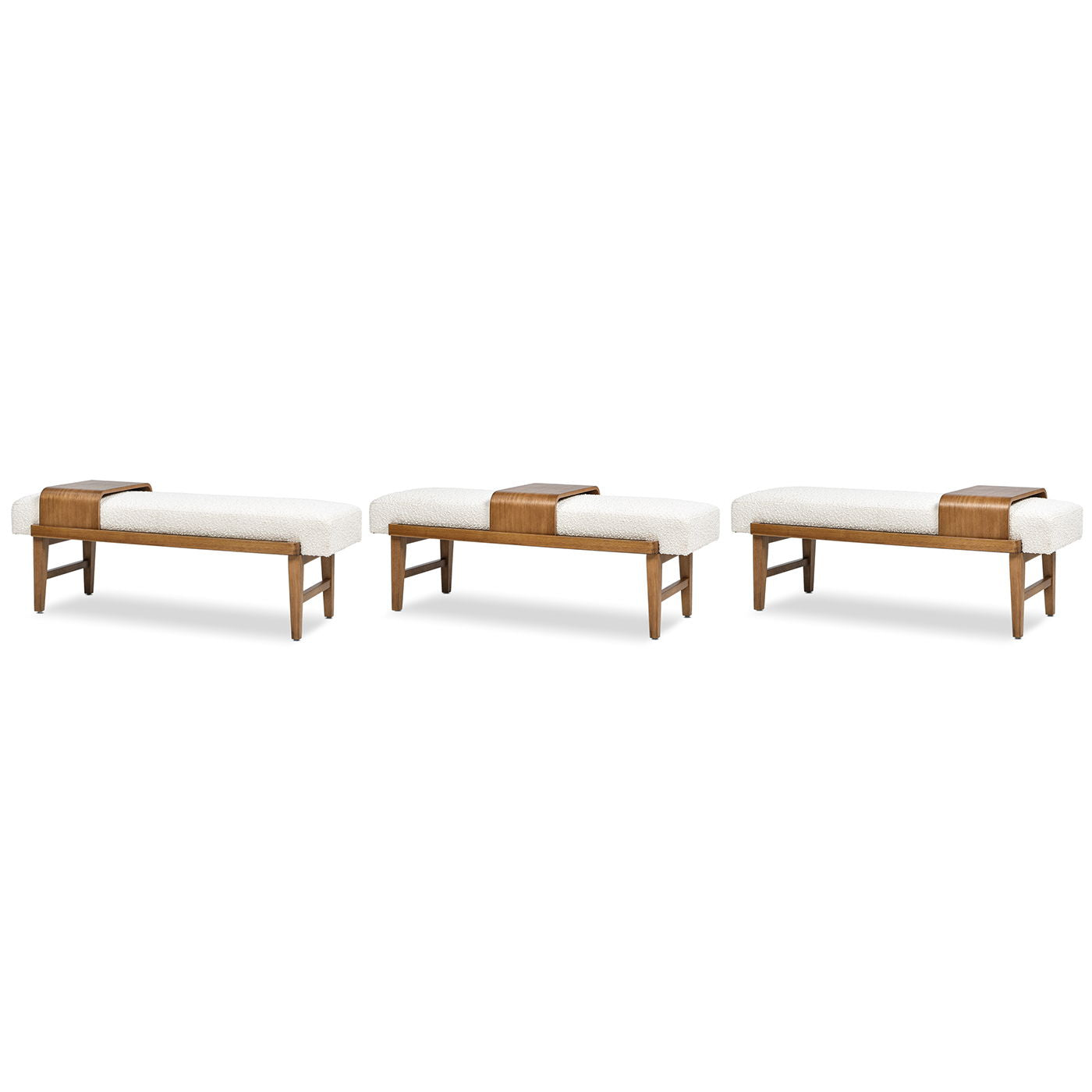 Billie - Modern Telephone Bench With Sliding Shelf - Ivory White - Uph