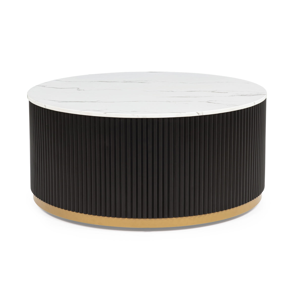 Kara - Coffee Table With Casters - Black / White by Crown Mark | Bel Furniture