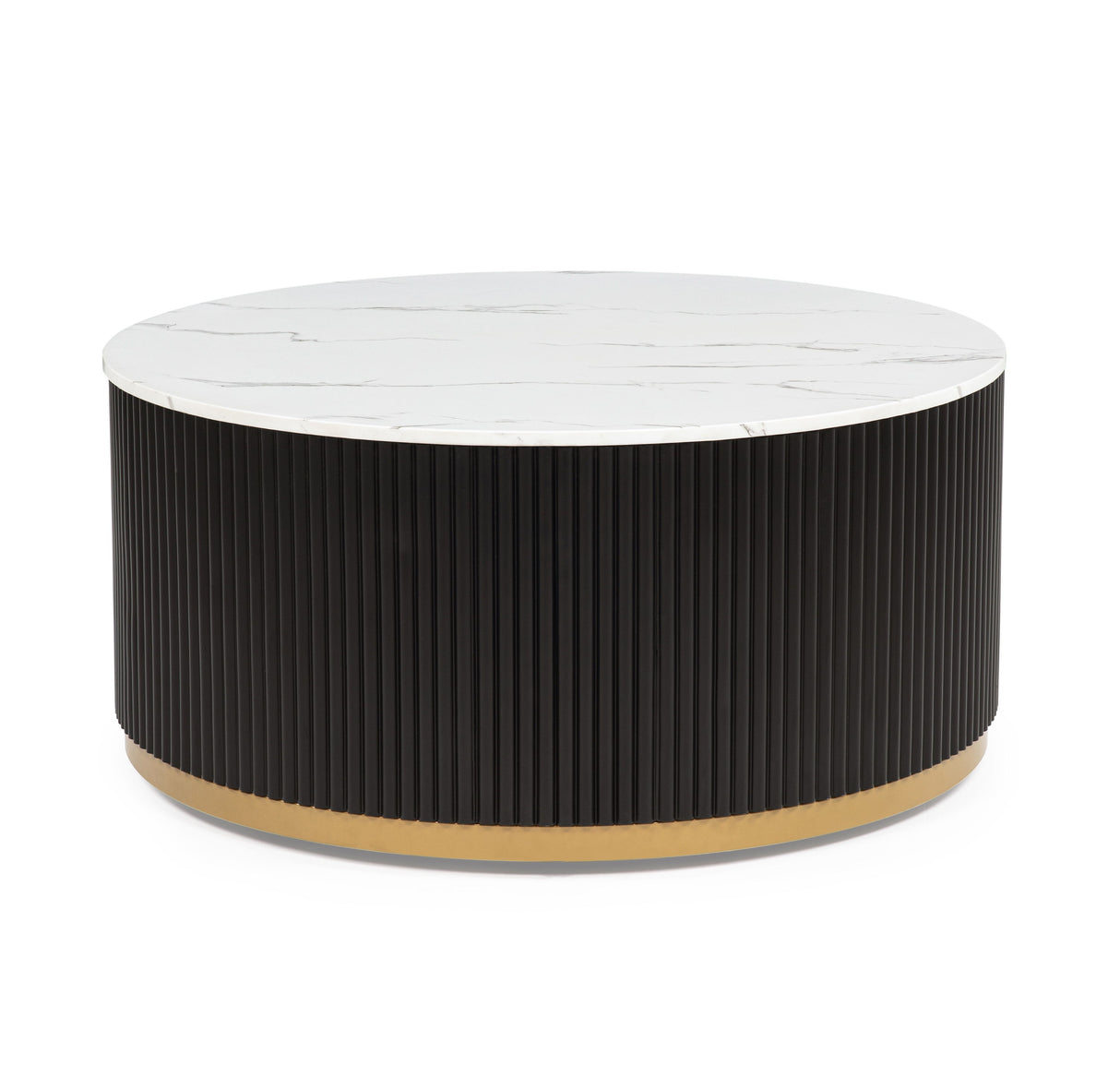 Kara - Coffee Table With Casters - Black / White by Crown Mark | Bel Furniture