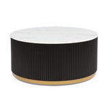 Kara - Coffee Table With Casters - Black / White by Crown Mark | Bel Furniture