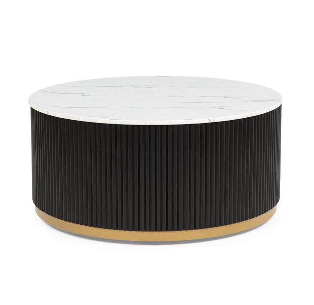 Kara - Coffee Table With Casters - Black / White by Crown Mark | Bel Furniture