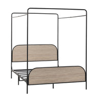 Modern Canopy Bed Frame Light Brown Queen by Walker Edison | Bel Furniture