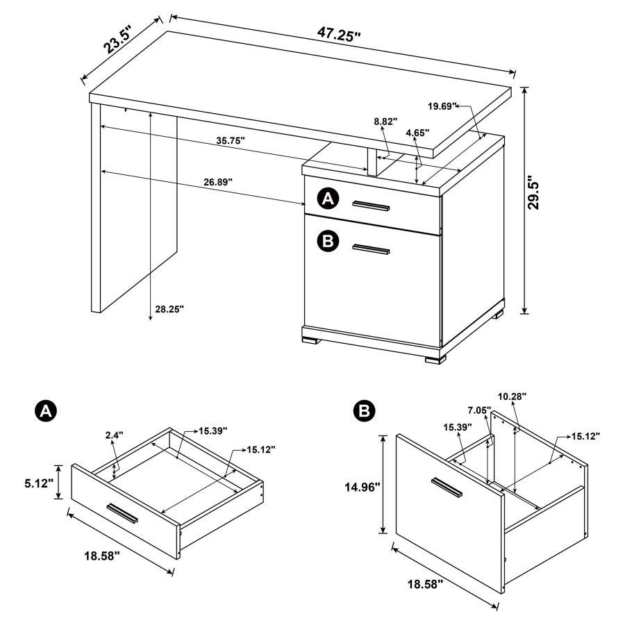 Irving - 2-Drawer Office Computer Desk