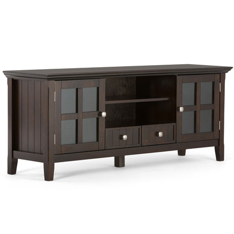Acadian - TV Media Stand Dark Brown by Simpli-Home | Bel Furniture