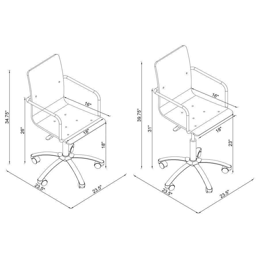 Amaturo - Acrylic Adjustable Home Office Desk Chair - Clear