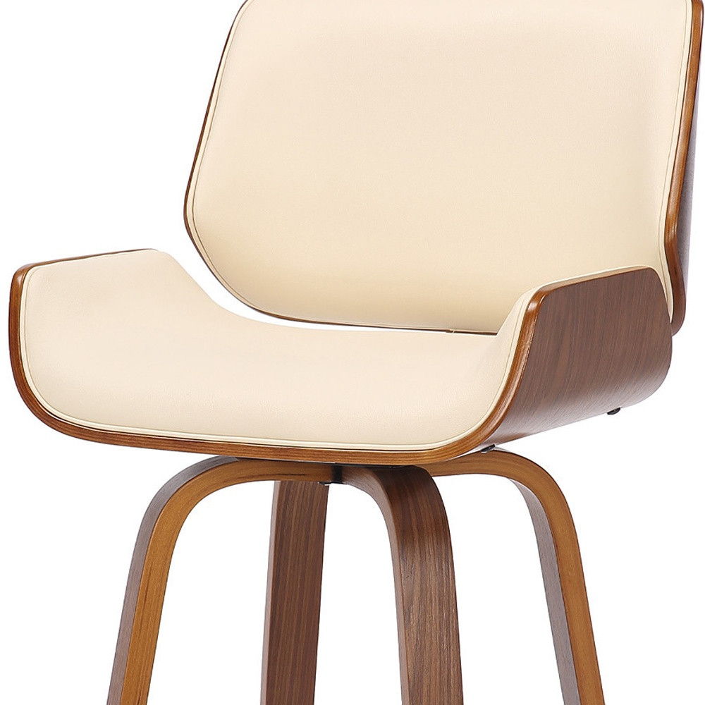 Swivel, Counter Height Bar Chair - Cream / Brown