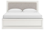 Zuraleus - King Upholstered Panel Bed - White