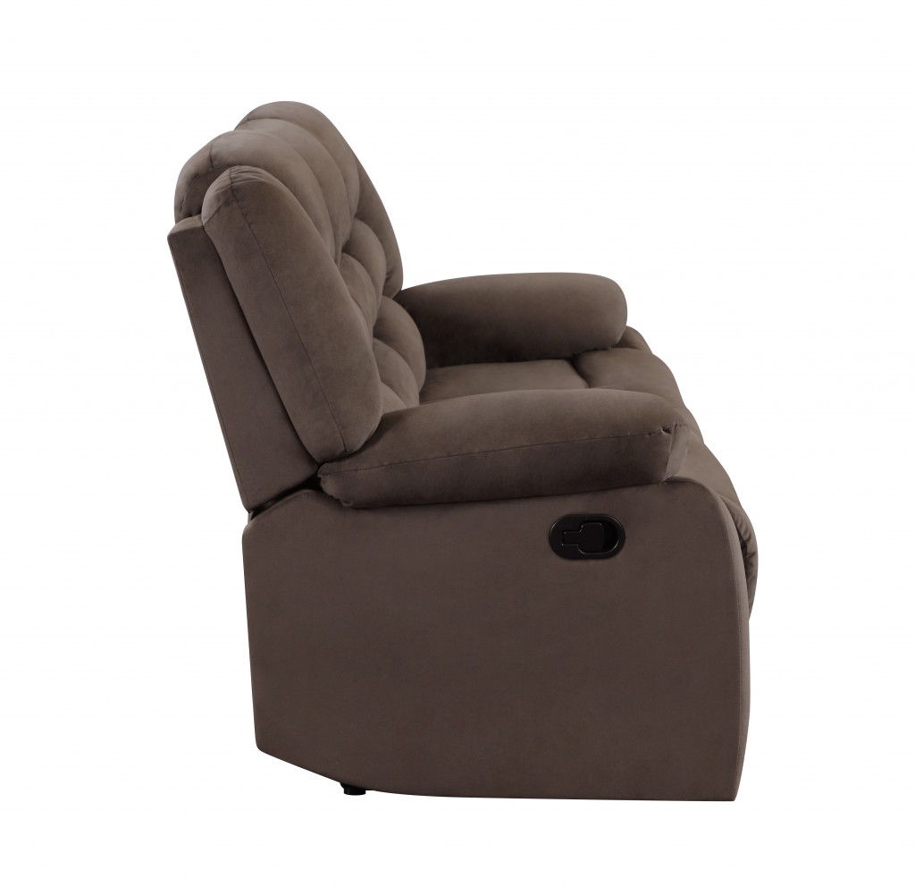 Microfiber Manual Reclining Loveseat - Brown