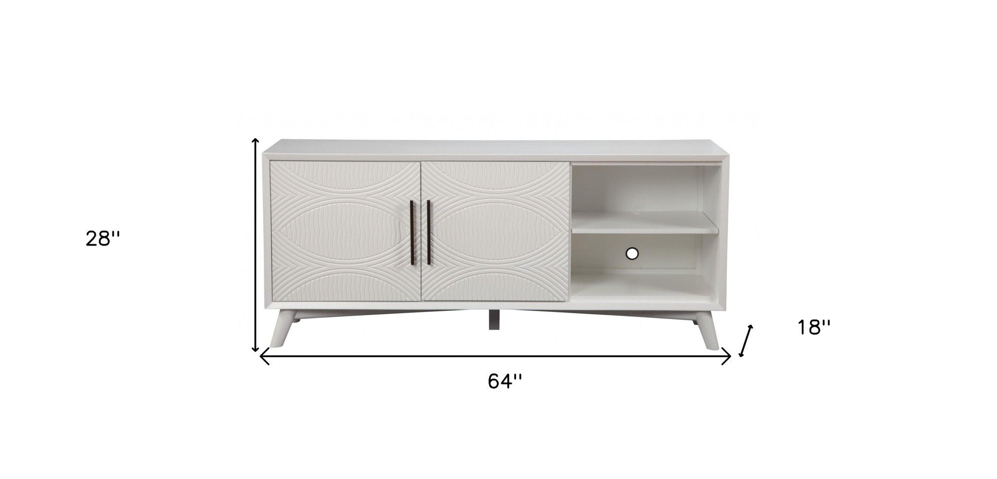 Mahogany Solids & Veneer Open Shelving TV Stand - White