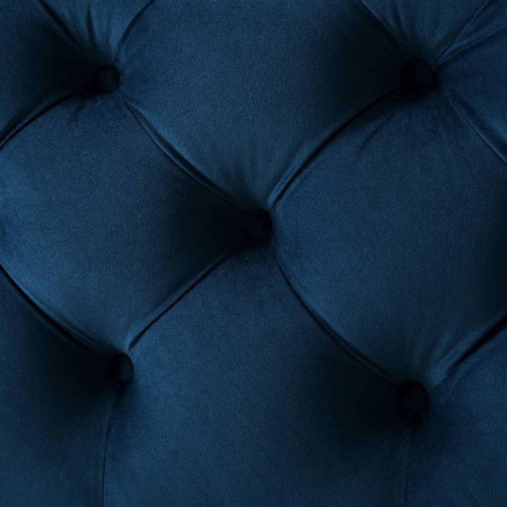 Velvet Rolling Tufted Cocktail Ottoman - Navy Blue