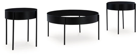 Ardoline - Black - Occasional Table Set (Set of 3) by Signature Design by Ashley® | Bel Furniture