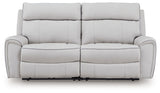 Social Pointe - Reclining Sectional Gray 2 Pc. Reclining Sectional Loveseat by Signature Design by Ashley® | Bel Furniture